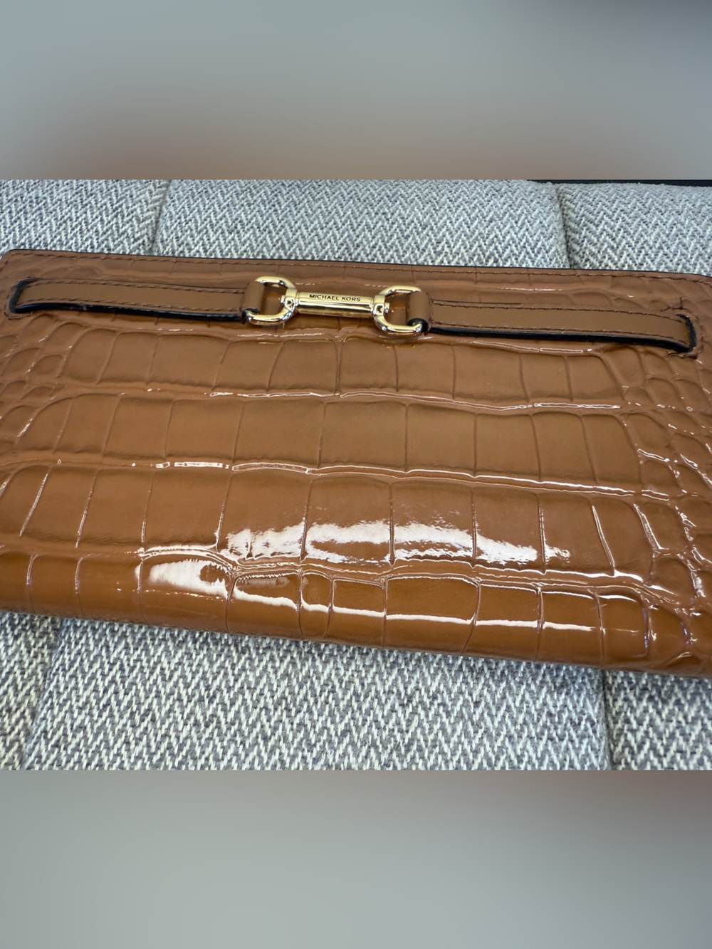 Michael Kors Brown Crocodile Embossed Wallet - Picture 14 of 15
